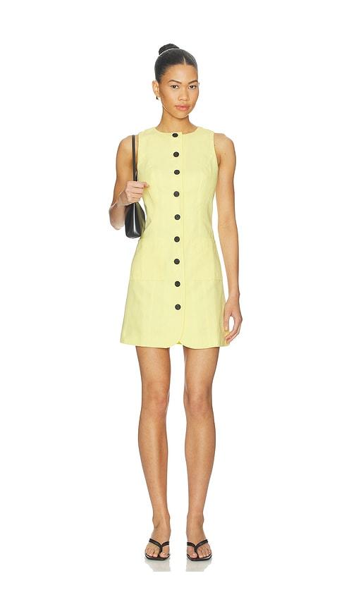 aligne leah linen mix dress in yellow.