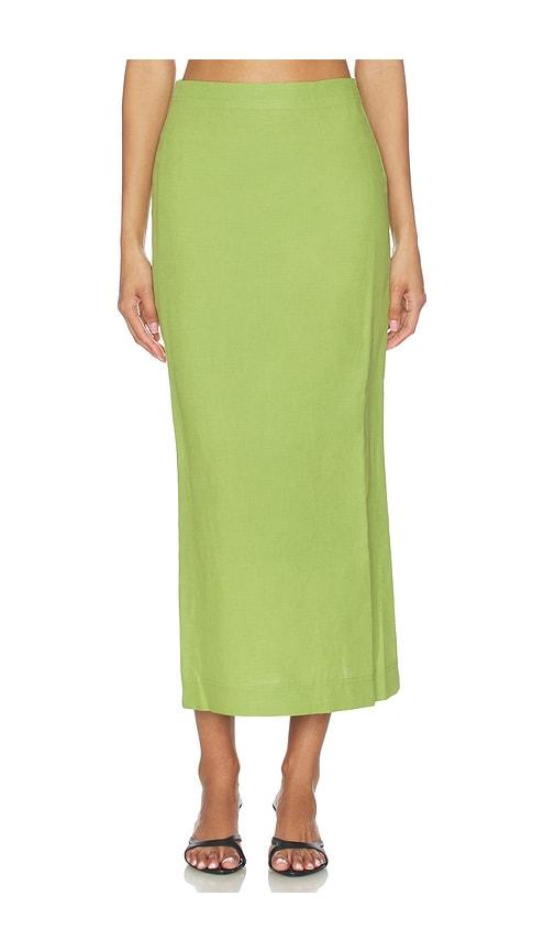 aligne mia linen mix skirt in green.