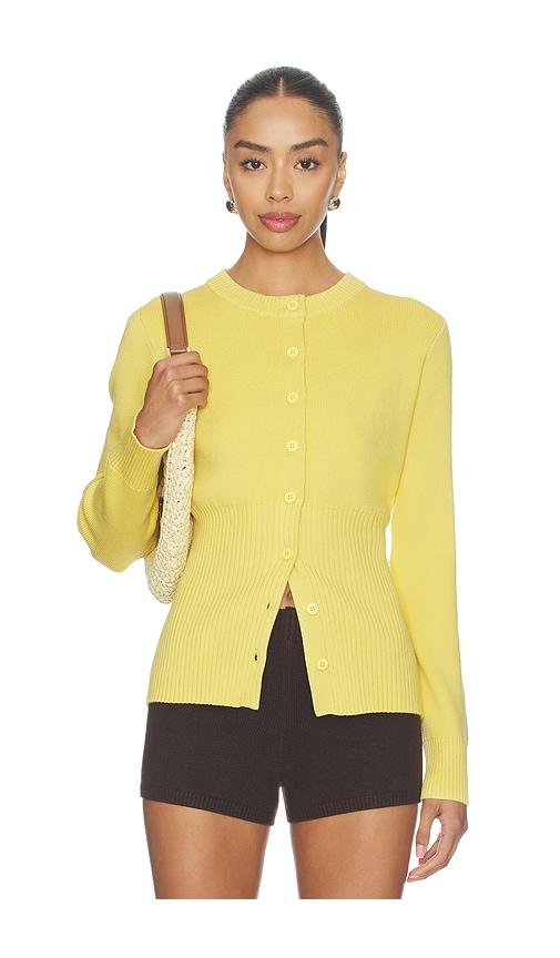 aligne ruby knitted cardigan in mustard.