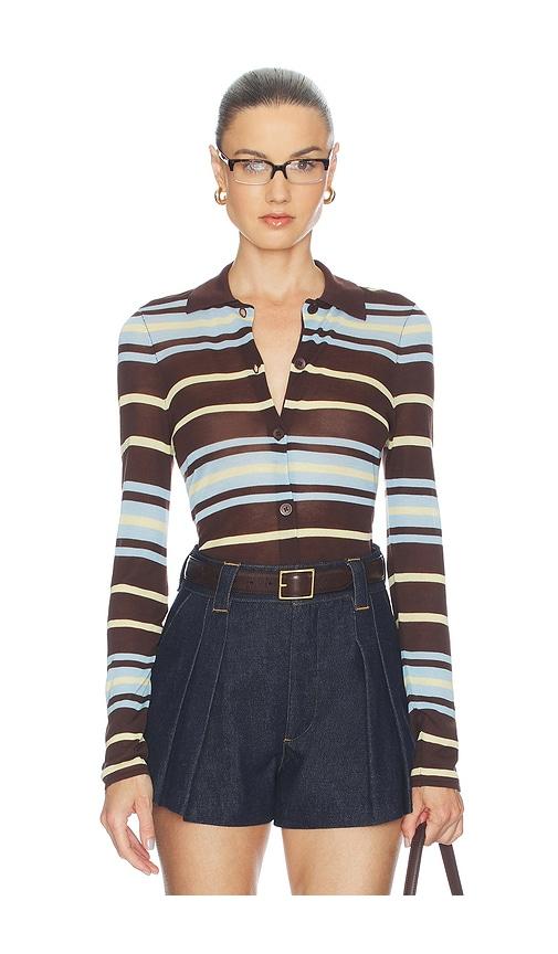 aligne sue-ellen sheet knitted shirt in brown.