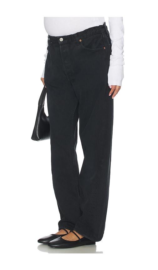aligrace vintage maternity baggy jeans in black.