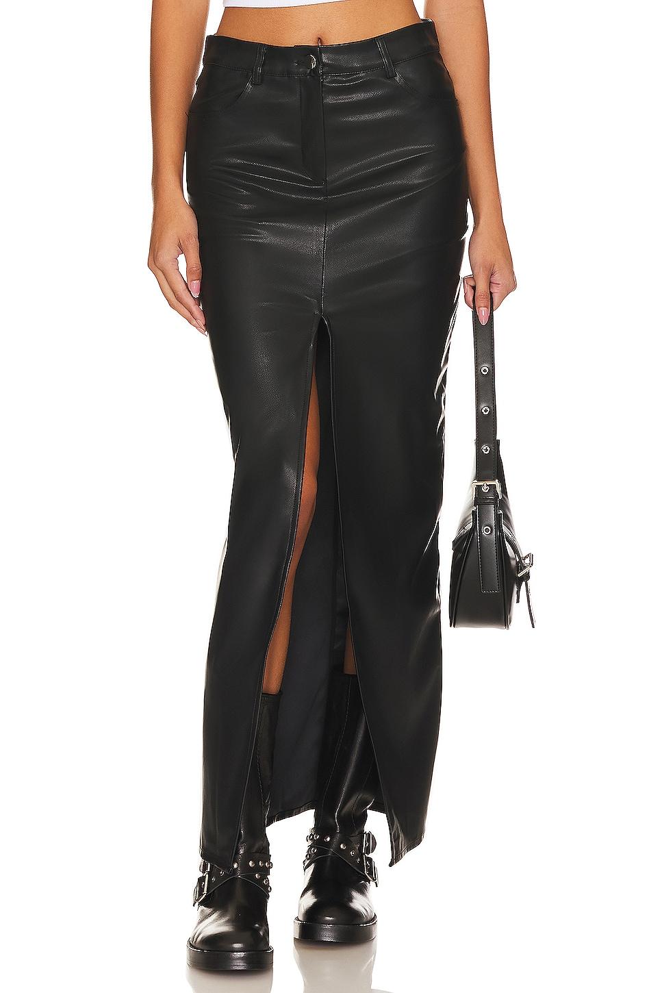 alina faux leather skirt
