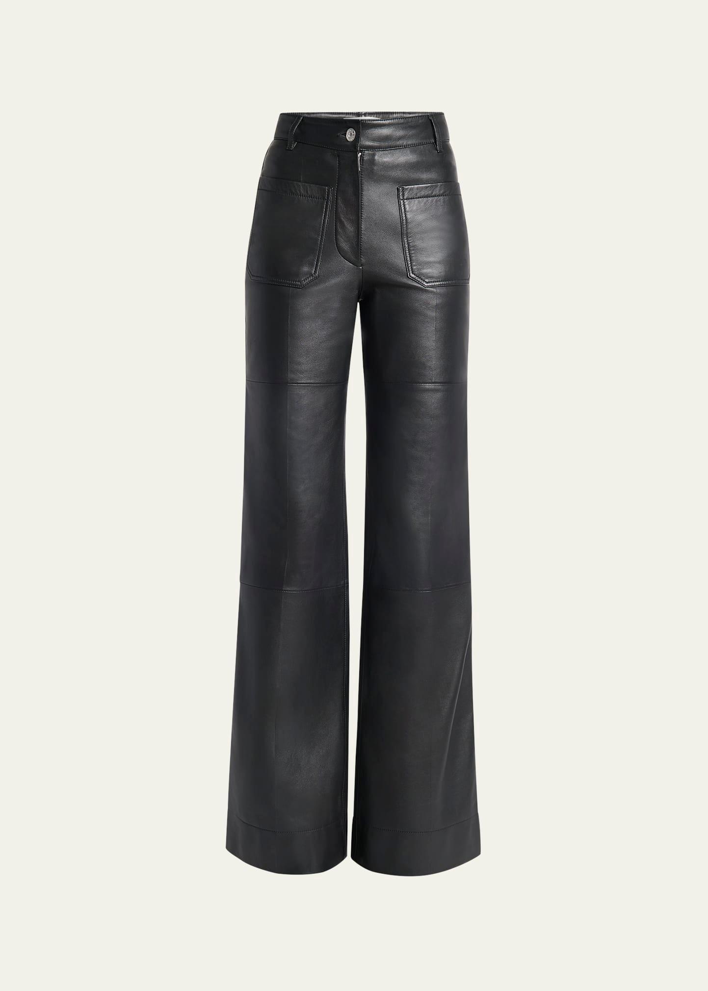 alina flared leather trousers