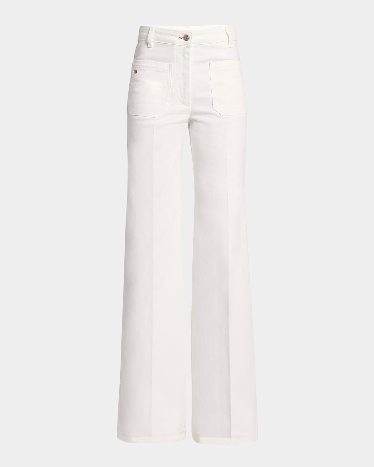 alina patch-pocket wide-leg jeans
