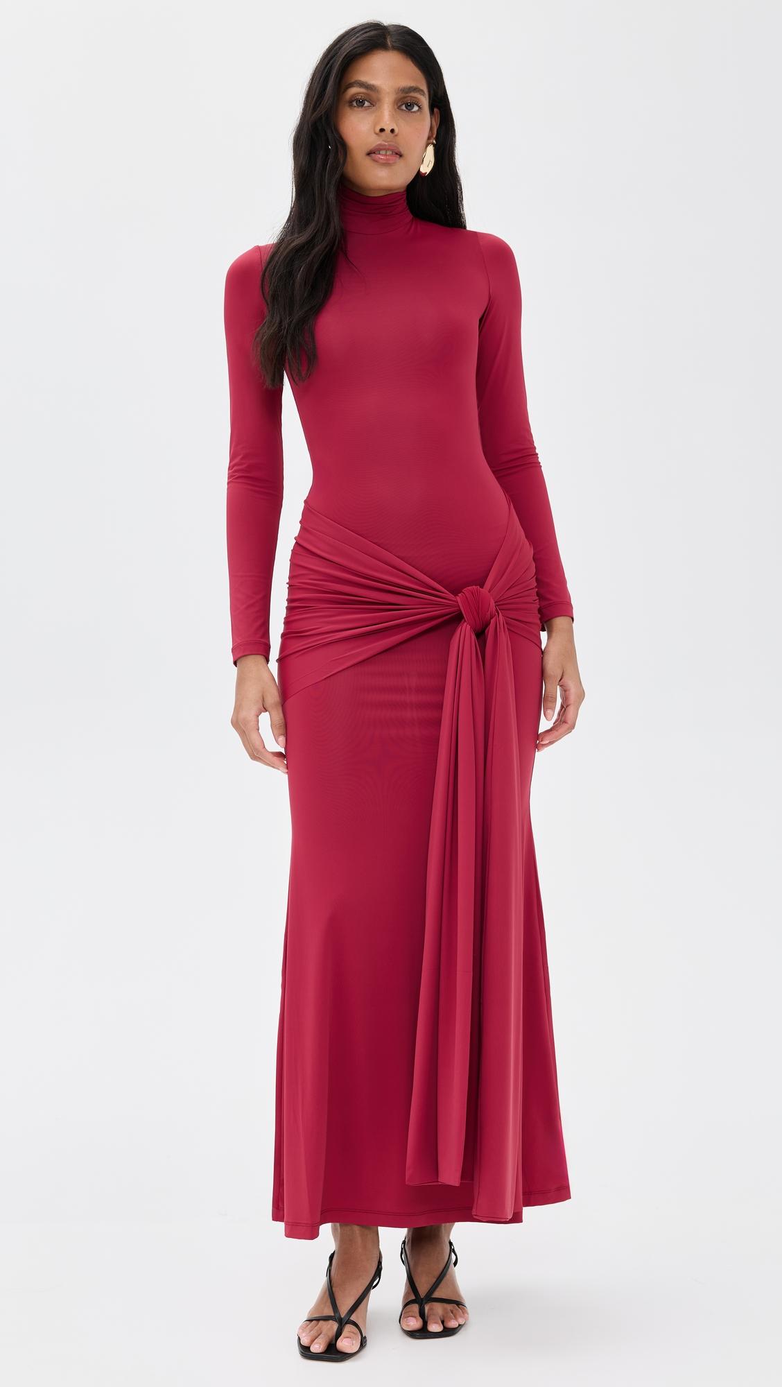 alix maxi tie front dress