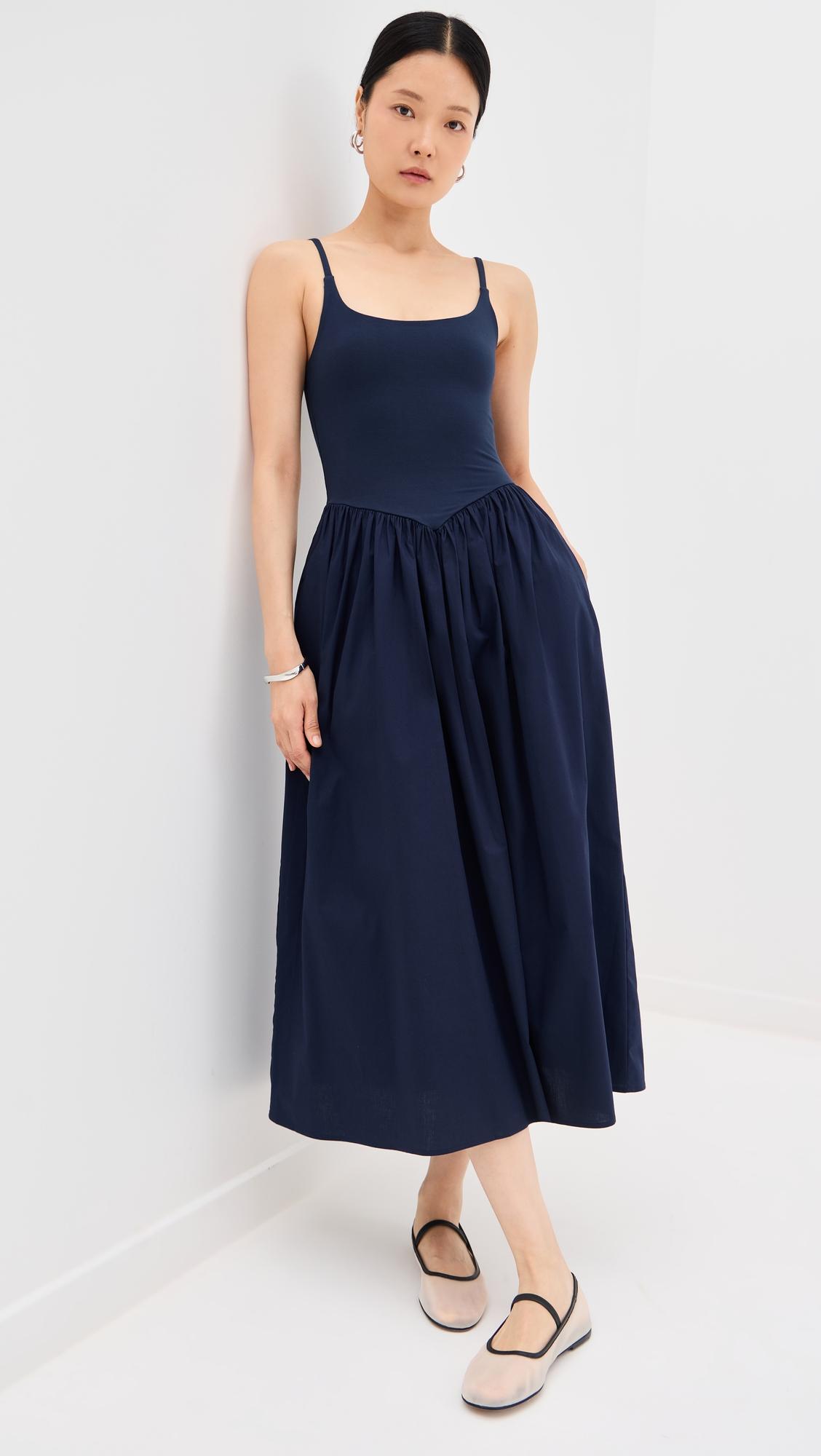 alix mixed fabric tank dress