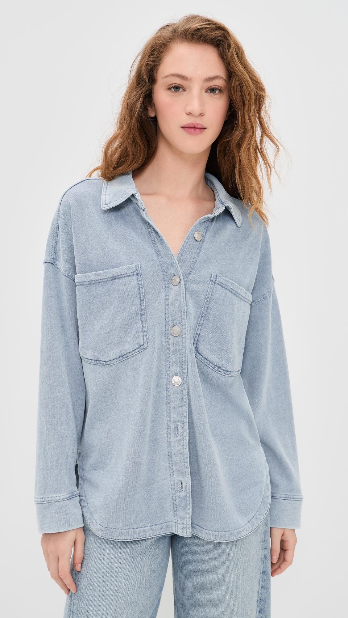 all day knit denim shirt