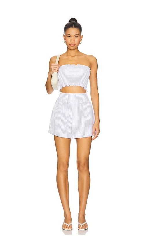 all the ways alice short set in white,blue.
