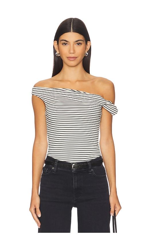 all the ways amber off shoulder top in white.