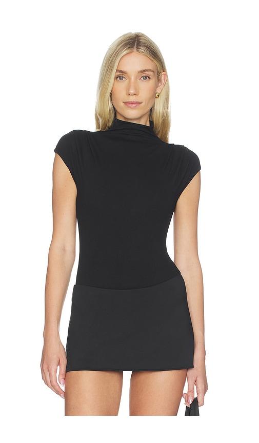all the ways annya mock neck bodysuit in black.