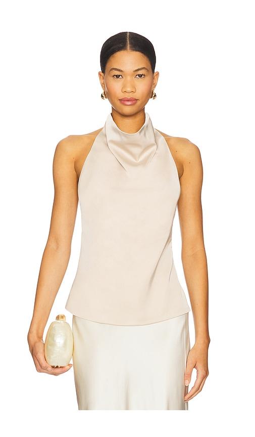 all the ways beth halter top in beige.