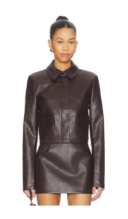 all the ways bleeker faux leather jacket in chocolate.