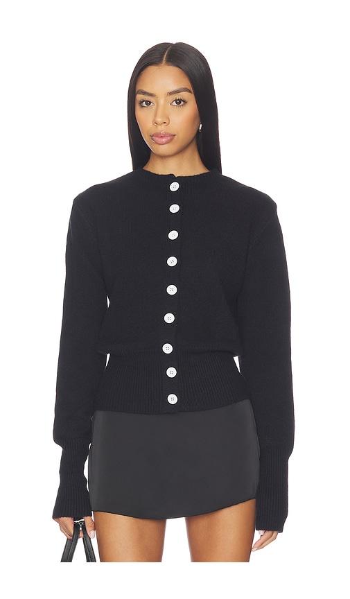 all the ways brittany button up sweater in black.