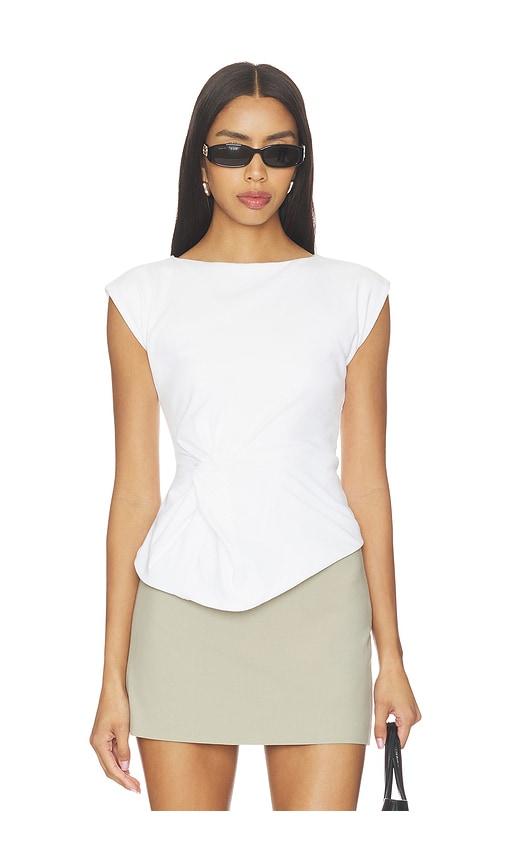 all the ways celly twisted top in white.