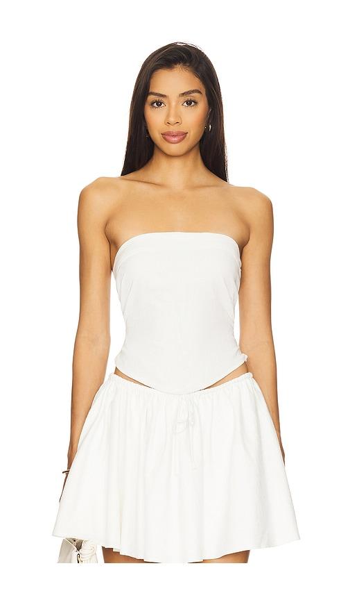 all the ways cici strapless top in white.