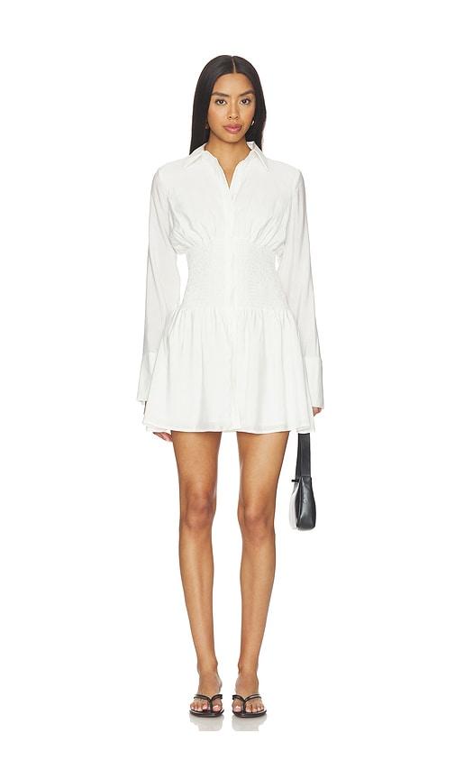 all the ways clementine button up mini dress in white.