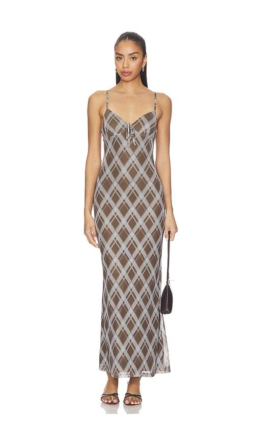 all the ways elaine maxi dress in brown,light grey.