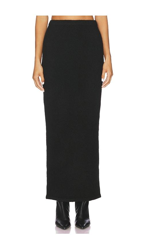 all the ways elsie knit maxi skirt in black.