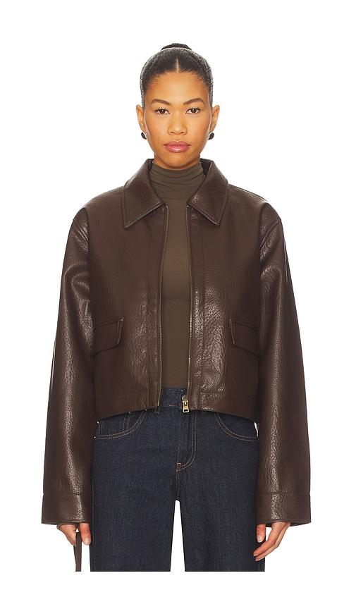 all the ways fianna faux leather jacket in brown.