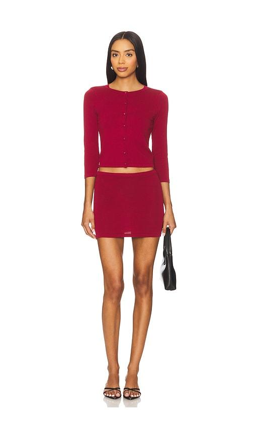all the ways gigi skirt set in burgundy.