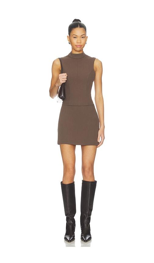 all the ways ileen mini skirt set in brown.