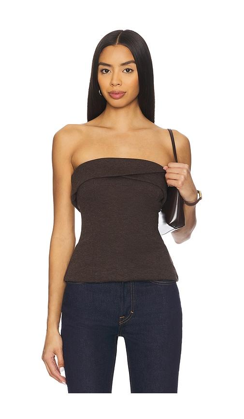 all the ways josefina strapless top in brown.