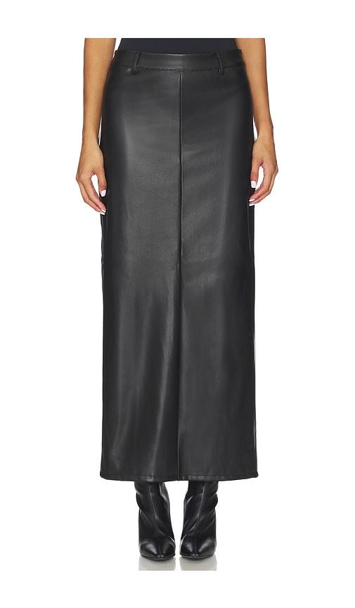 all the ways kayla faux leather skirt in black.