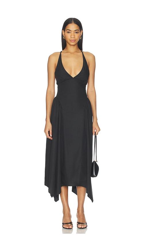 all the ways laren midi dress in black.