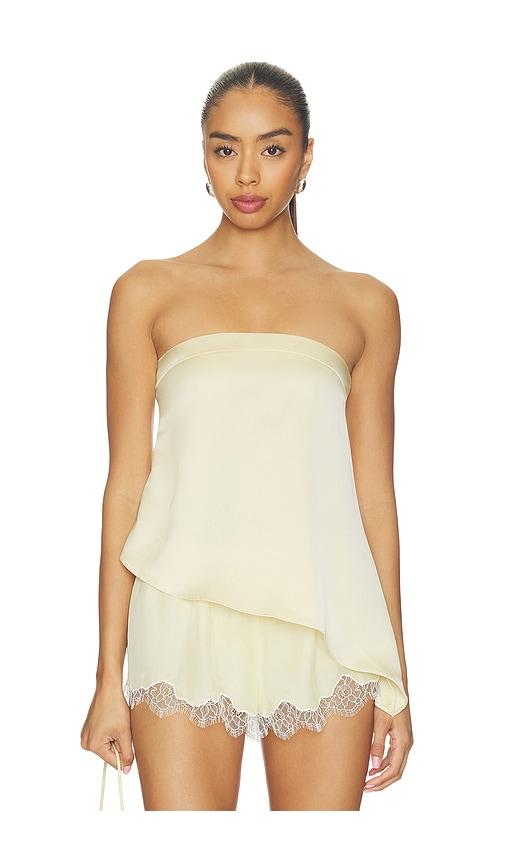 all the ways marcella strapless top in yellow.