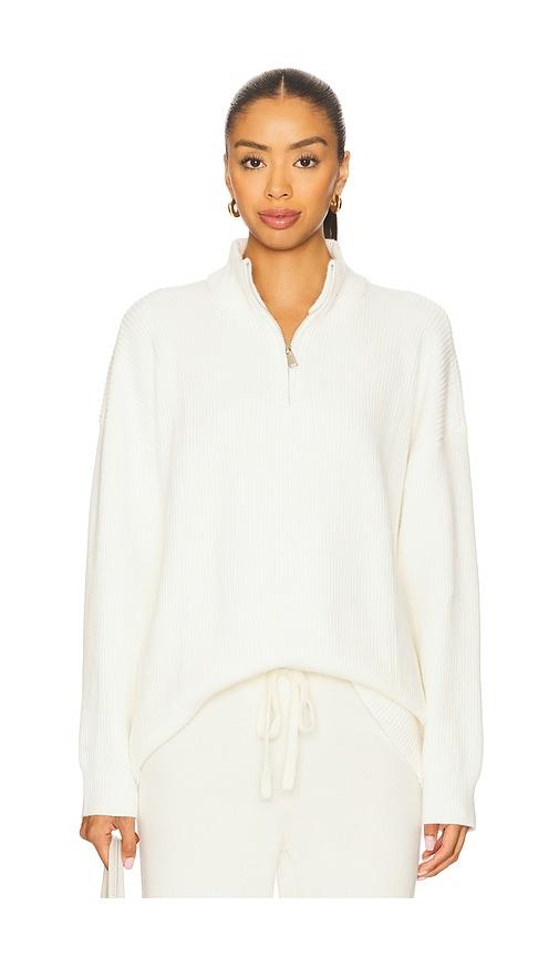 all the ways melanie quarter zip sweater in ivory.
