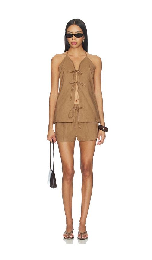 all the ways naomi short set in tan.