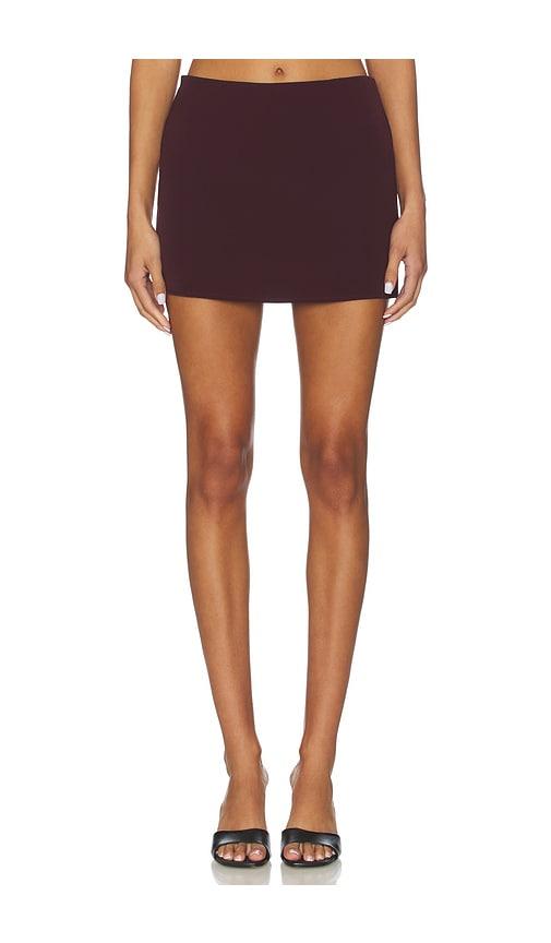 all the ways sable mini skirt in burgundy.