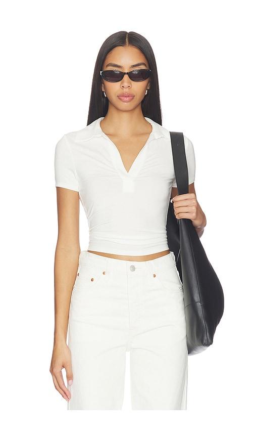 all the ways terri polo top in white.
