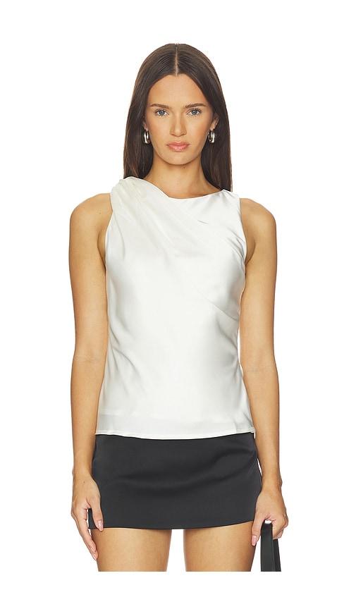 all the ways x ivana ramirez laney drape top in ivory.