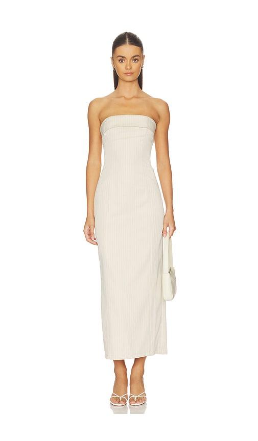 all the ways zyaire strapless maxi dress in neutral.