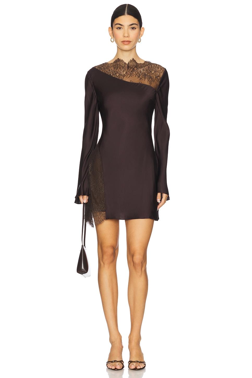 allegra lace panelled mini dress