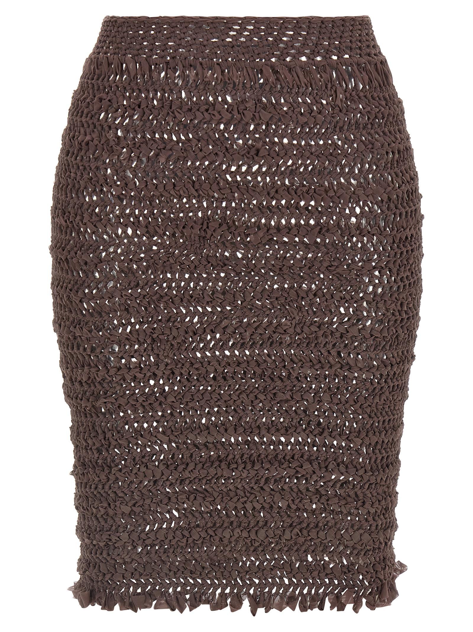 allis emma skirt brown polyester beachwear - women