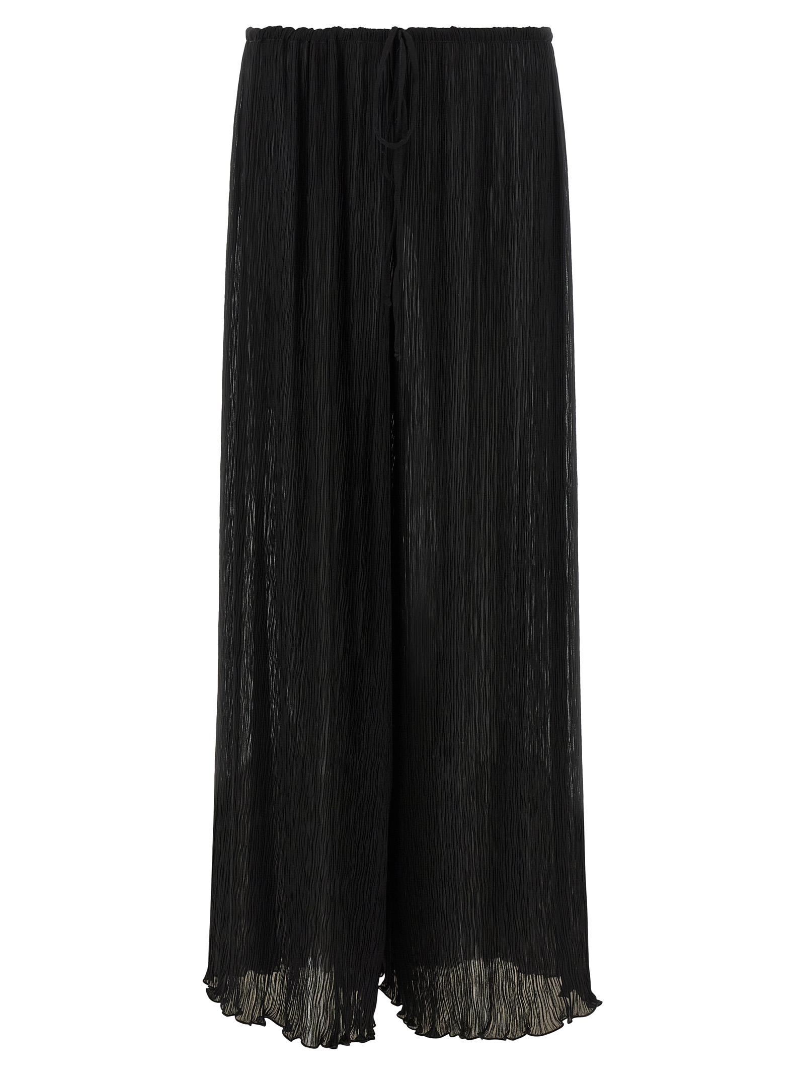 allis pleated pants black polyester beachwear - women