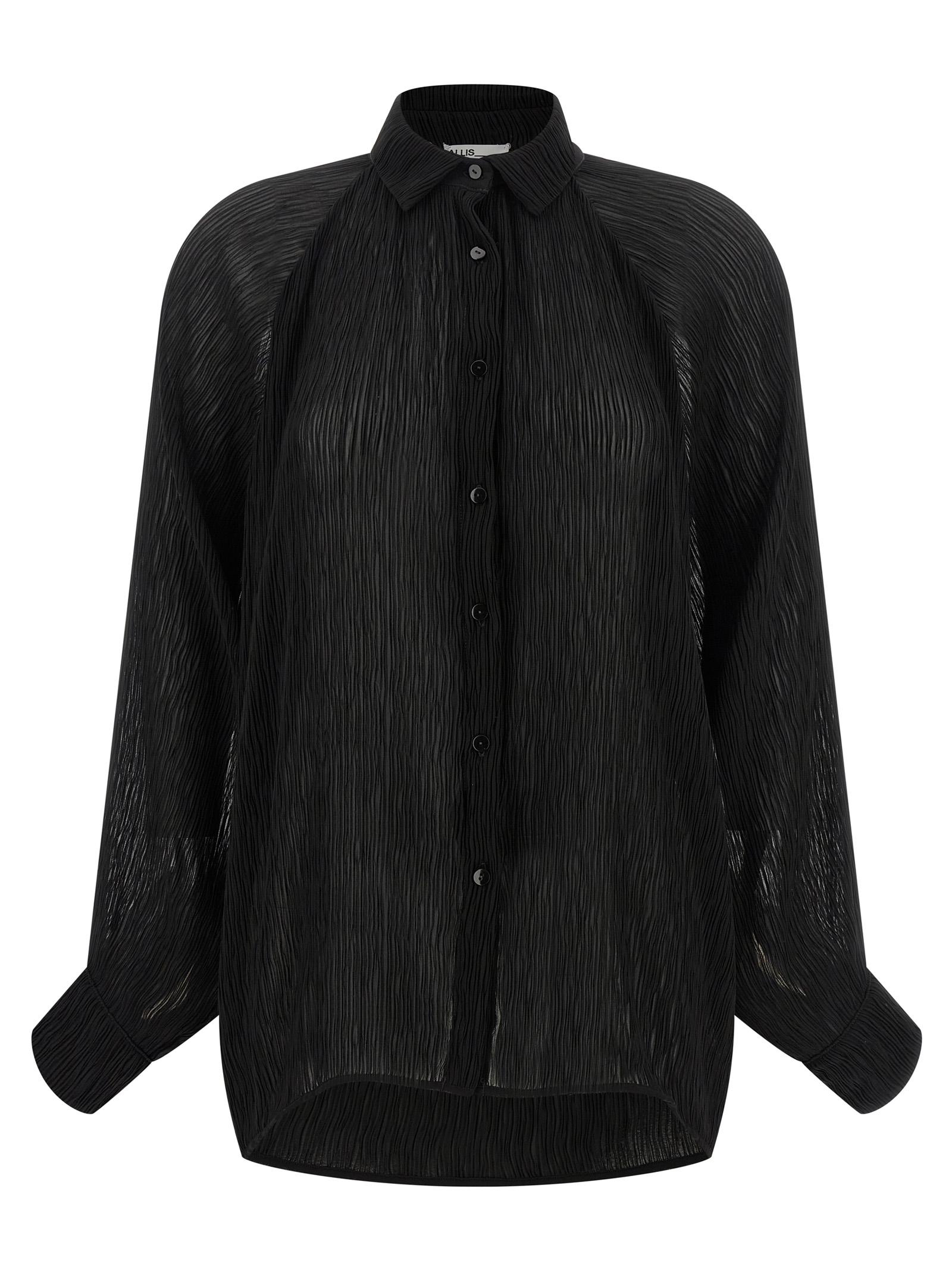 allis pleated shirt black polyester beachwear - women