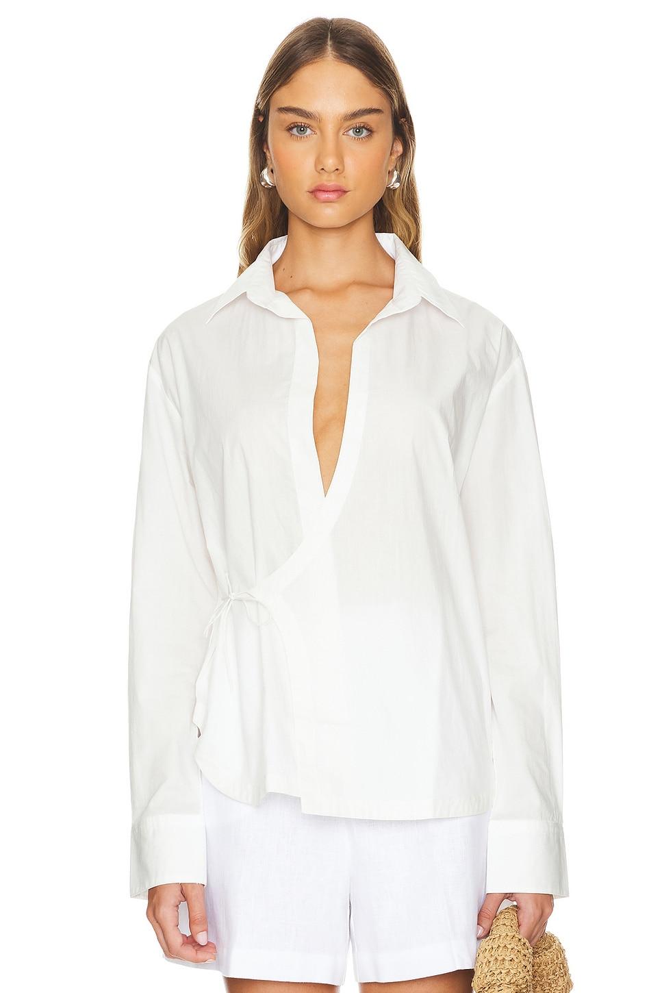 alliste oversized wrap shirt