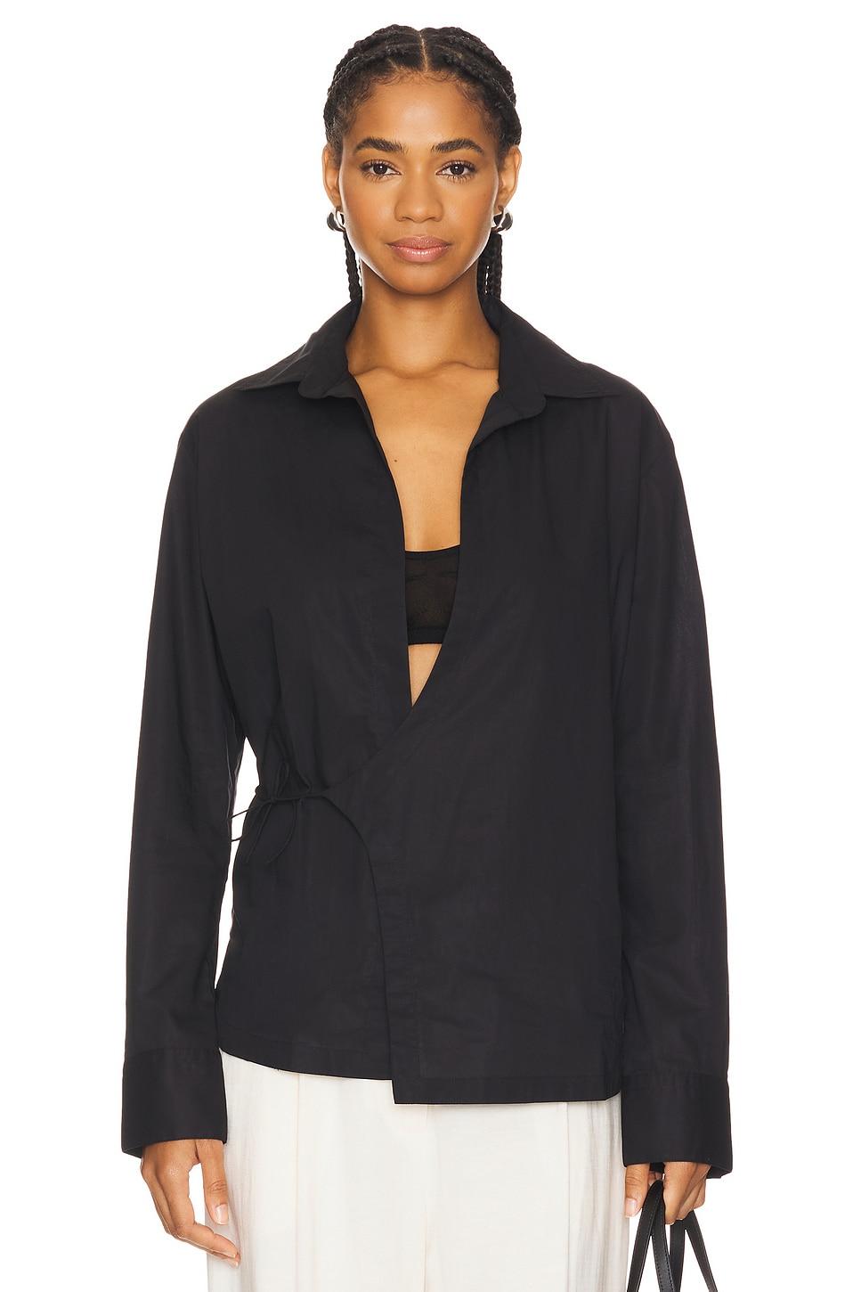 alliste oversized wrap shirt