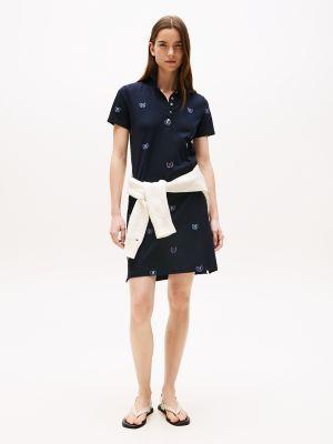 allover crest stretch polo dress