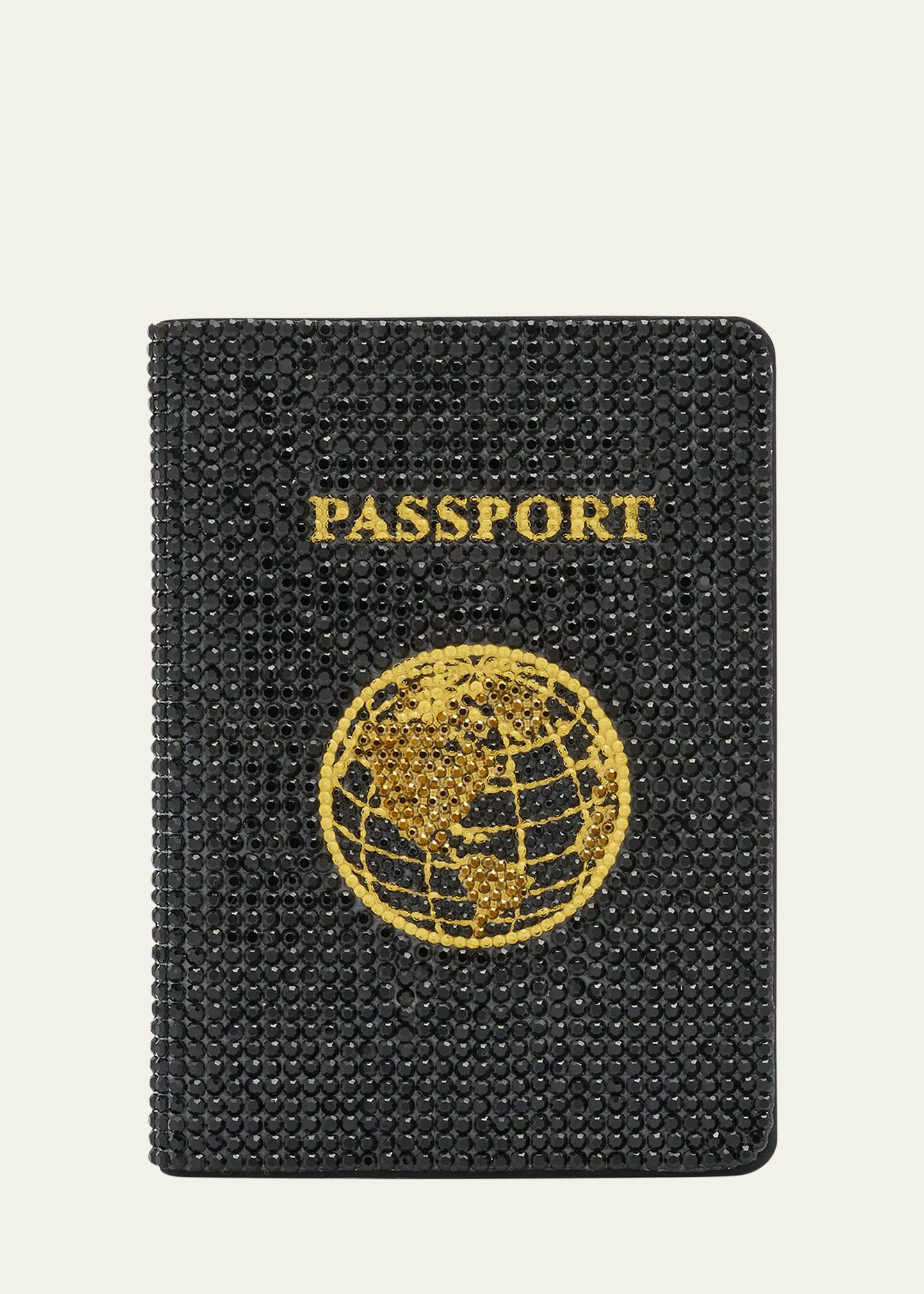 allover crystal passport holder