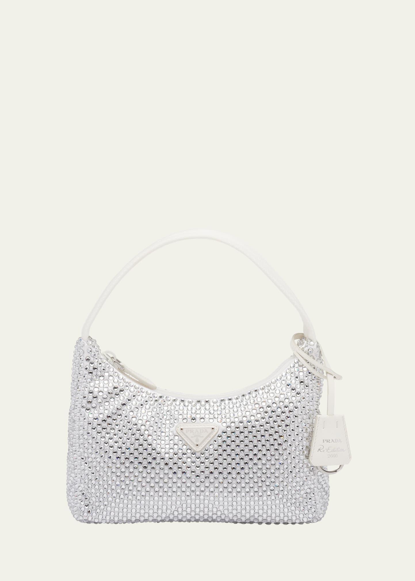 allover crystal top-handle bag