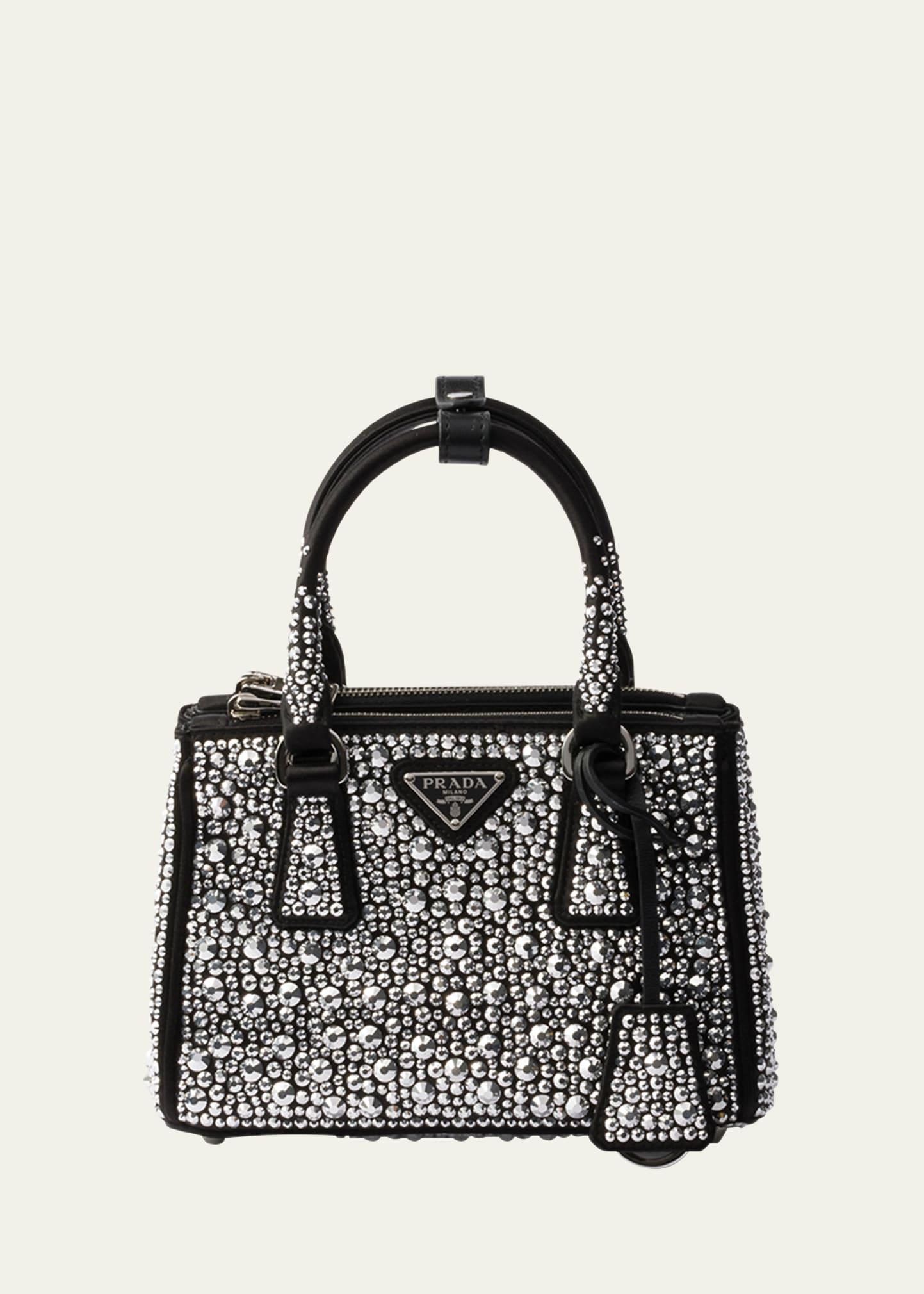 allover crystal top-handle bag