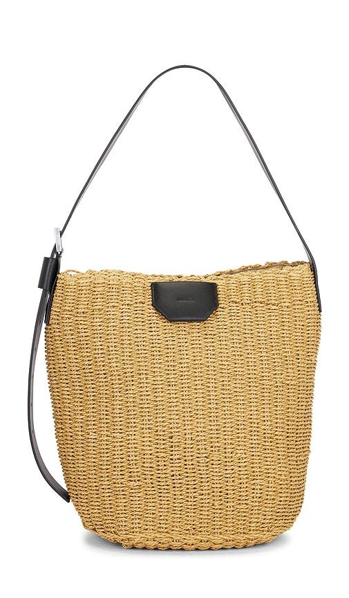 allsaints alba paper shoulder bag in neutral.