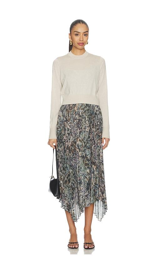 allsaints anni dress in beige,slate.