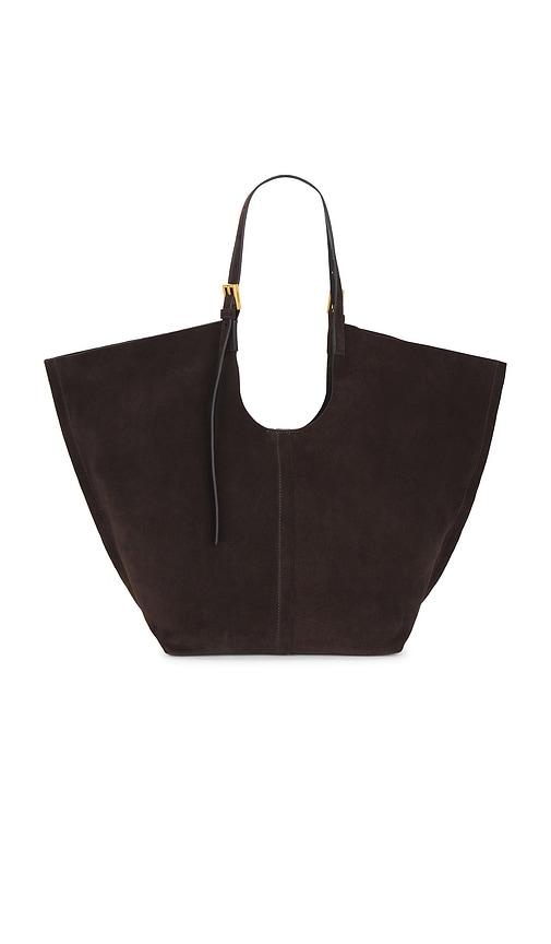 allsaints ara tote bag in brown.