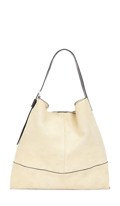 allsaints asha shoulder bag in beige.