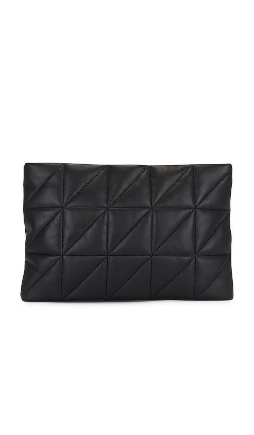allsaints bettina quilt clutch in black.